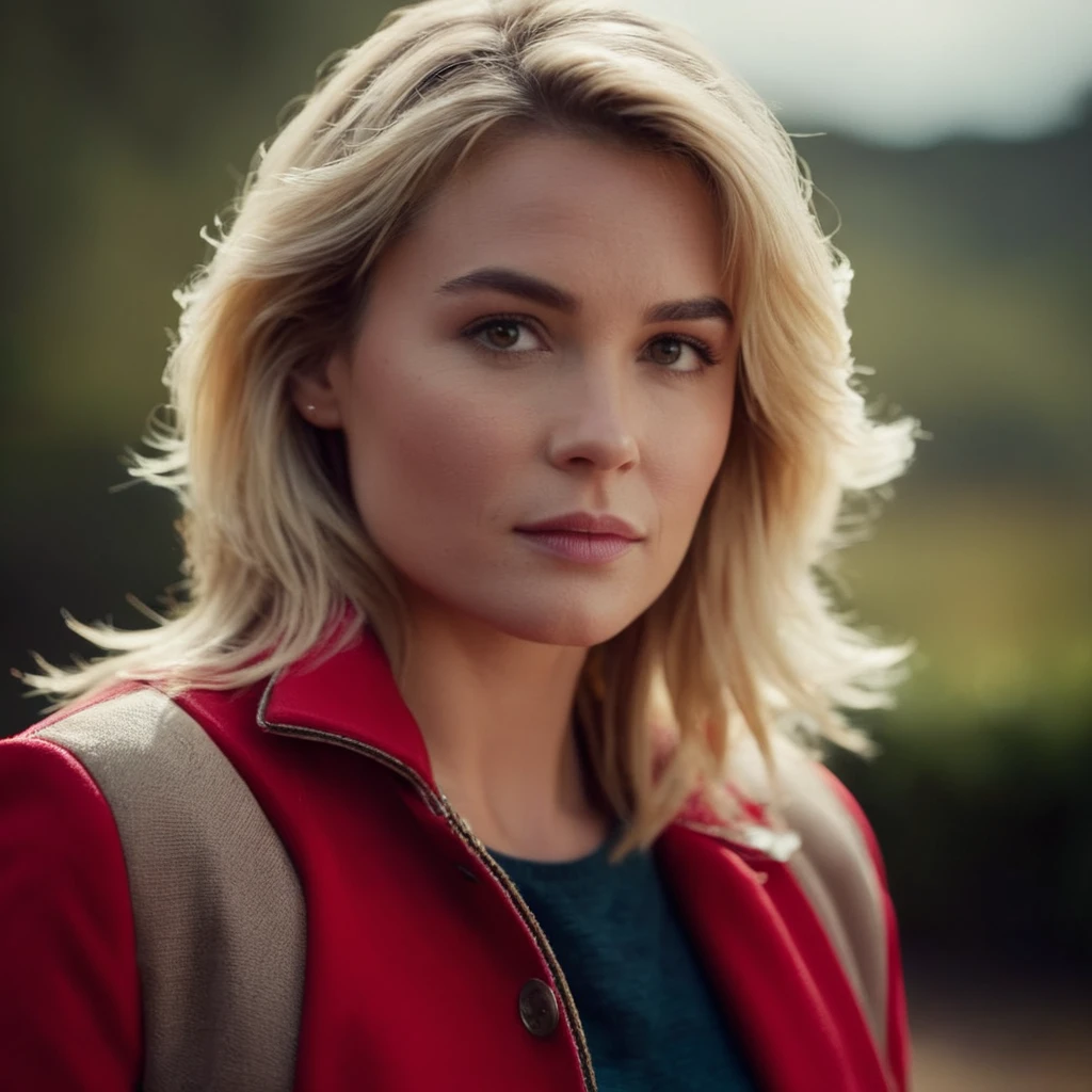 cinematic film still of  <lora:Shelly Webster:1.2>
Shelly Webster a woman with blonde choppy hair and a red jacket, shallow depth of field, vignette, highly detailed, high budget, bokeh, cinemascope, moody, epic, gorgeous, film grain, grainy