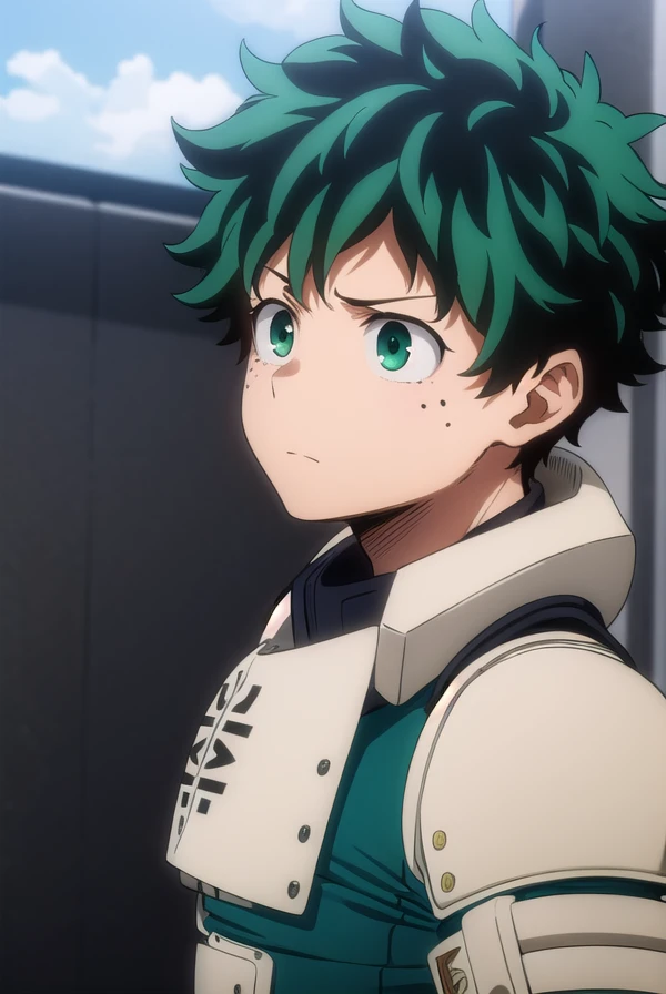 izukumidoriya, <lora:izuku midoriya s3-lora-nochekaiser:1>,
izuku midoriya, midoriya izuku, short hair, (green eyes:1.3), male focus, green hair, messy hair, freckles,
BREAK gloves, belt, white gloves, bodysuit, mask, green bodysuit,
BREAK outdoors,
BREAK ,
BREAK <lyco:GoodHands-beta2:1>, (masterpiece:1.2), best quality, high resolution, unity 8k wallpaper, (illustration:0.8), (beautiful detailed eyes:1.6), extremely detailed face, perfect lighting, extremely detailed CG, (perfect hands, perfect anatomy),