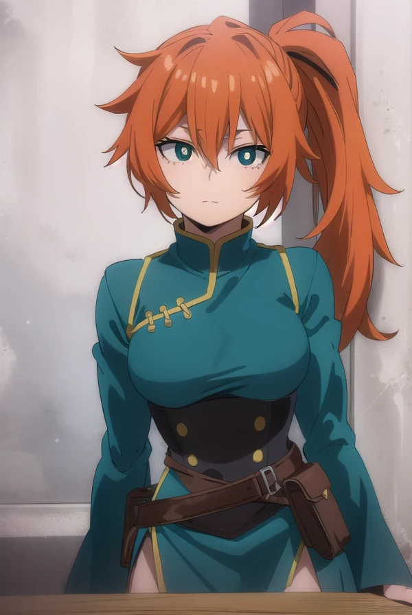 itsukakendo, <lora:itsuka kendo s5-lora-nochekaiser:1>,
itsuka kendo, long hair, (green eyes:1.3), ponytail, orange hair,
BREAK chinese clothes, long sleeves, wide sleeves,
BREAK outdoors,
BREAK looking at viewer, (cowboy shot:1.5),
BREAK <lyco:GoodHands-beta2:1>, (masterpiece:1.2), best quality, high resolution, unity 8k wallpaper, (illustration:0.8), (beautiful detailed eyes:1.6), extremely detailed face, perfect lighting, extremely detailed CG, (perfect hands, perfect anatomy),