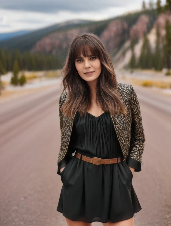 (photogenic) :d  asli_enver in (mini dress|herald costume|suit with belt),portrait,intricate detail,feather bangs):1.3,( hair tubes):1.2,claw pose,at Mudjar architecture,in (Yellowstone|crosswalk),noon,/8,Medium telephoto focal length,concealer,(skin details:1.3),(skin pores:1.3),art by  (Chris Uminga),Kodak 35 Camera,
<lora:more_details:0.8>,<lora:asli_enver-step00000480:1>,