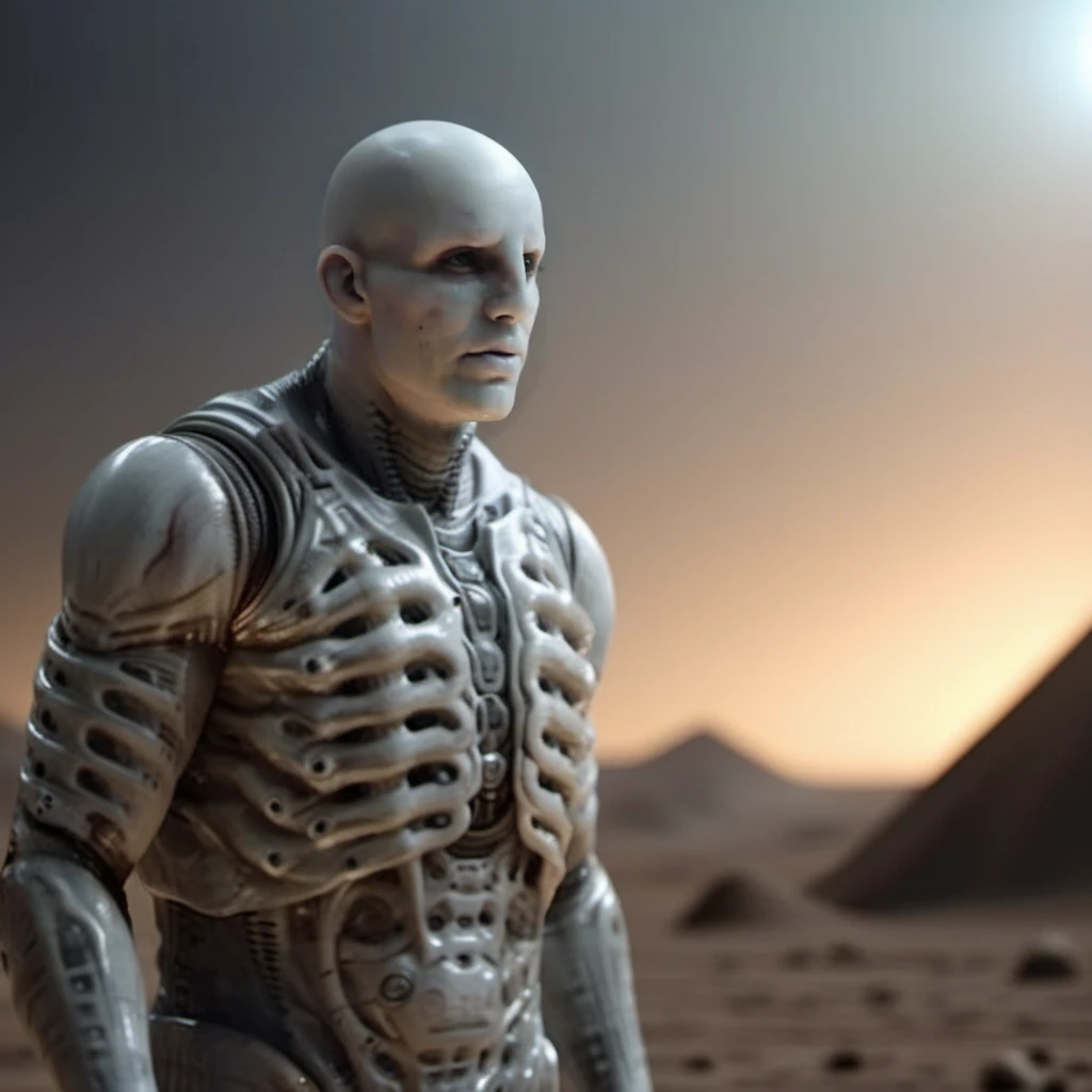 Engineer1024, full body, a bald pale man on a deserted planet, highly detailed, photography, ultra sharp, film, bokeh, professional, 4k <lora:Engineer1024:0.8>
