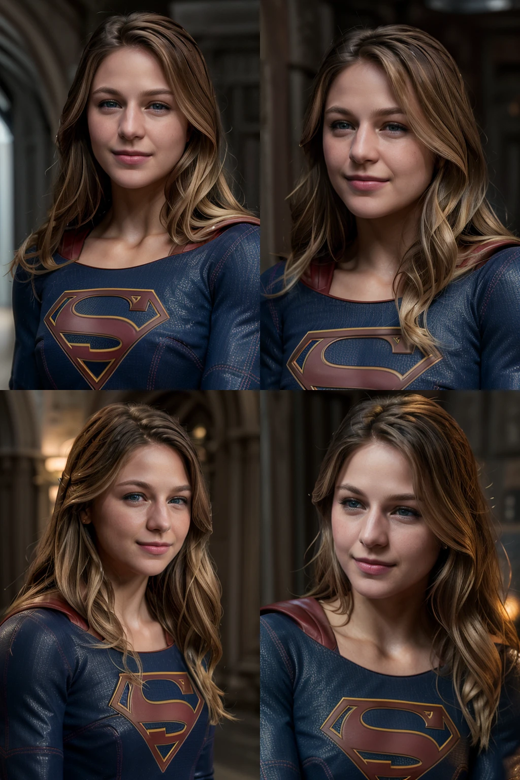 real, atmospheric scene, masterpiece, best quality, (detailed face, detail skin texture, ultra-detailed body),(cinematic light),
<lora:Supergirl_MelissaBenoist_smf_lora_v04-000005:0.9>, 1girl, s0p3r6m3l1s4-smf, solo, realistic, blonde hair, blue eyes, long hair, superhero, lips, upper body, smile, closed mouth, bodysuit