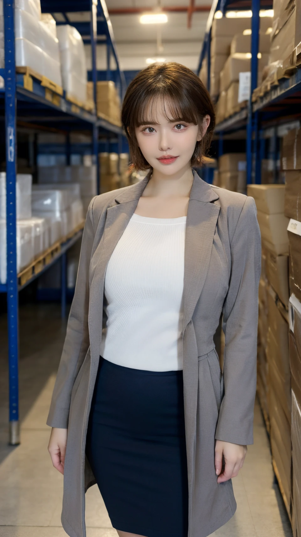 (8K, Best Quality, Masterpiece: 1.2), (Realistic, Photorealistic: 1.2), Cute, Solo, Beautiful Definition Sky, Night, Wet, Watching Viewer, (Sit: 1.5), Date, Future,
(nose brush), smile, big breasts, fine beautiful eyes), (dark blonde: 1), (short hair: 1.1), floating hair NovaFrog style,
Gray blazer, button T-shirt, black mini skirt, makeup, (8k, RAW photo: 1.2),