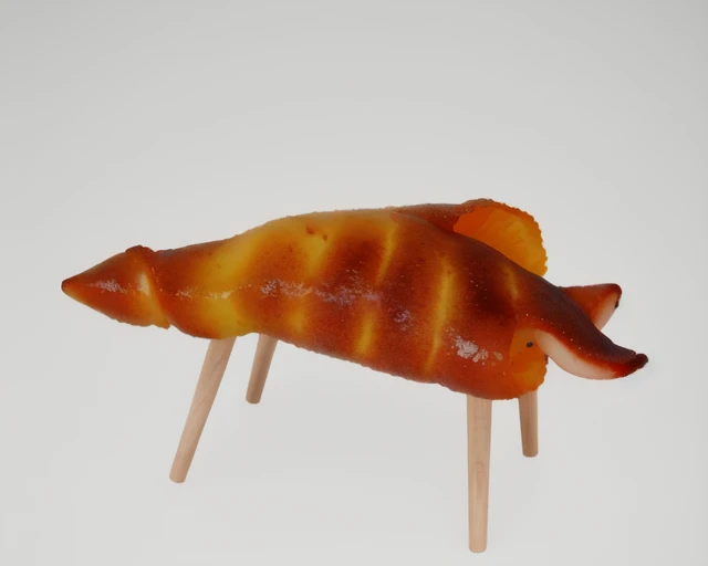 <lora:shoryo_uma_v6:0.5>, skewer, shoryo_uma, objectification, still life, food_focus, from side, squid