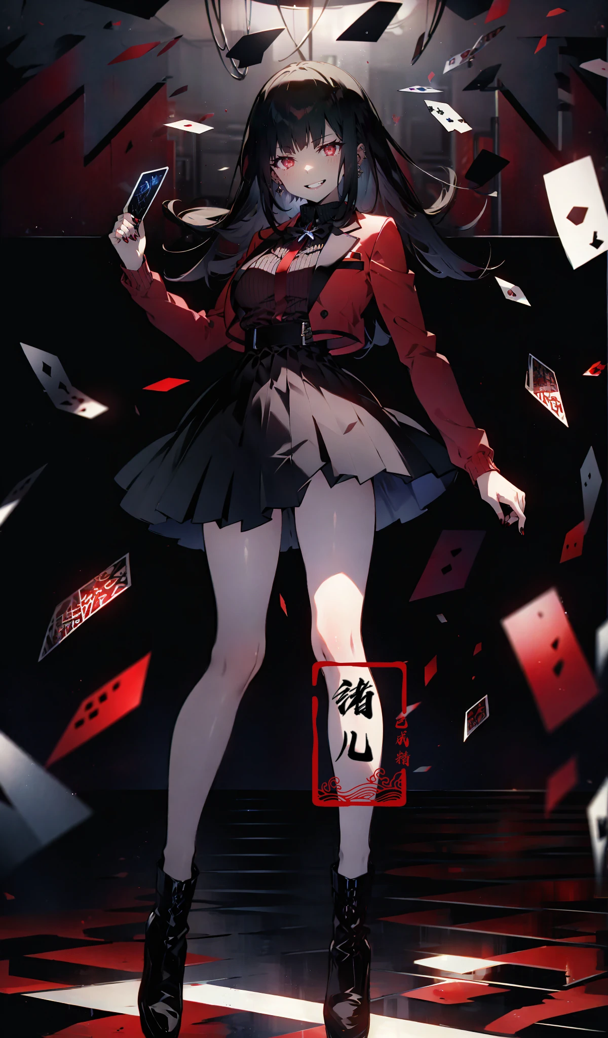 Yumeko Jabami
nail polish red nailsred eyesparted lips (Mole under eye:0.8), (full body:1.5),
<lora:~Q?-Yumeko Jabami:0.8>open mouth,rolling eyes,