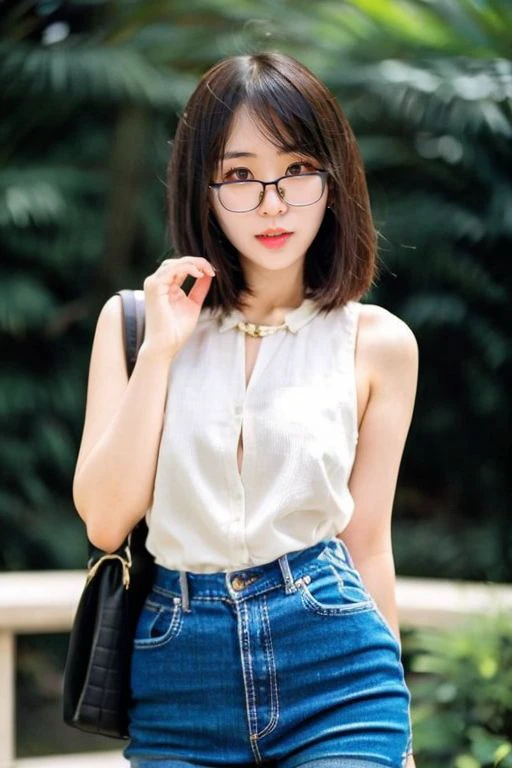 larissa, slender asian girl, glasses, wearing casual outfit, <lora:Celeb_LarissaRochefort:0.8>, , masterpiece, (best quality:1.2), [:intricate details:0.2],