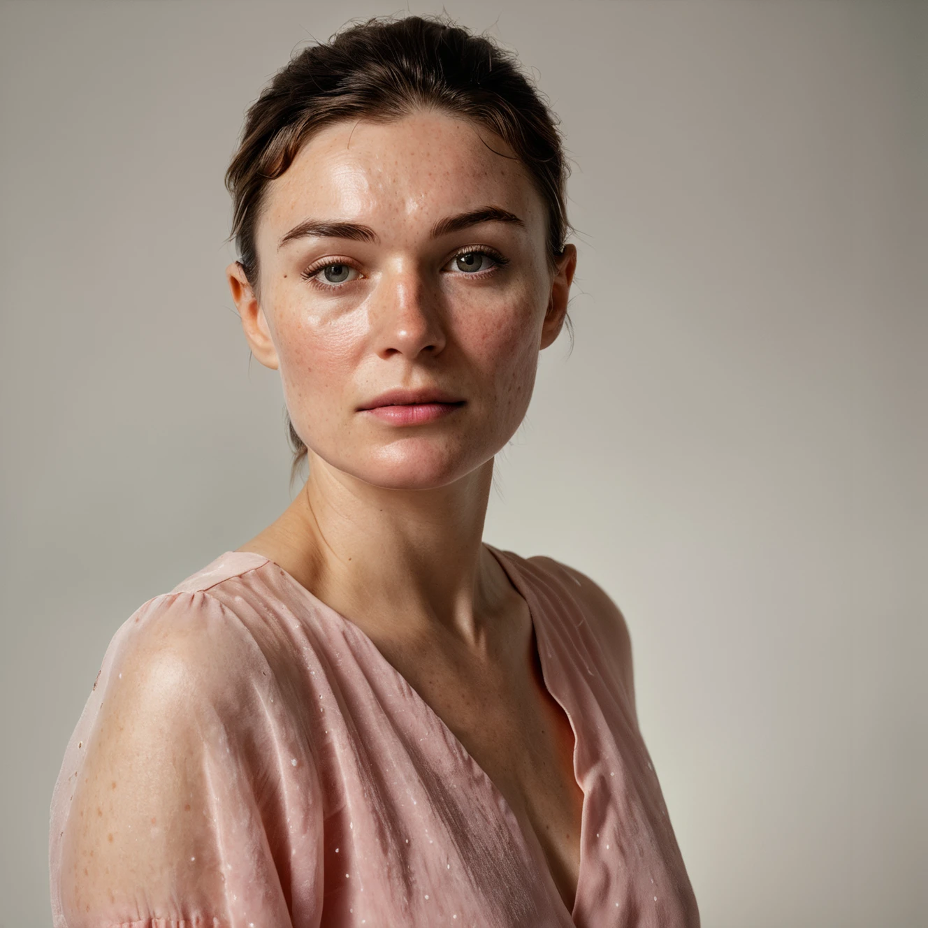 RAW photo, fashion photography, sharp focus, movie shot, best quality, masterpiece, ultra high res, photorealistic, 8K, professional photography, award winning photo, uhd, dslr, soft lighting, high quality, film grain, Fujifilm XT3
<lora:polyhedron_all_sdxl-000004:0.6> portrait of a beautiful (((70 year old))) woman, wrinkled face, pink summer dress, she is standing in a photo studio, high detailed skin, intricate skin details, visible skin detail, mascara, skin pores, light freckles, skin fuzz, blush, translucent skin, subsurface scattering, minor skin imperfections, wrinkles, vitiligo spots, skin fuzz
<lora:polyhedron_photostudio-000005:0.6> studio lighting, cameras, tripods, reflectors, photography equipment, softboxes, a photography backdrop stand, key light, fill light, rim light, back light