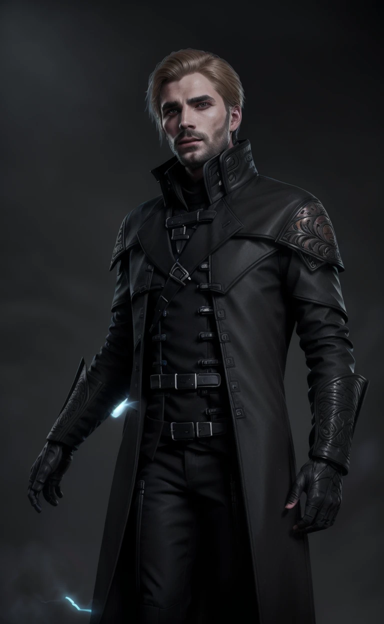 <lora:KTemplar-10:0.9> KTemplar, man wearing black long coat, short blond_hair, (masterpiece:1.3), (best quality:1.3), beautiful, (intricate details), unity 8k wallpaper, ultra detailed, beautiful, aesthetic, perfect lighting