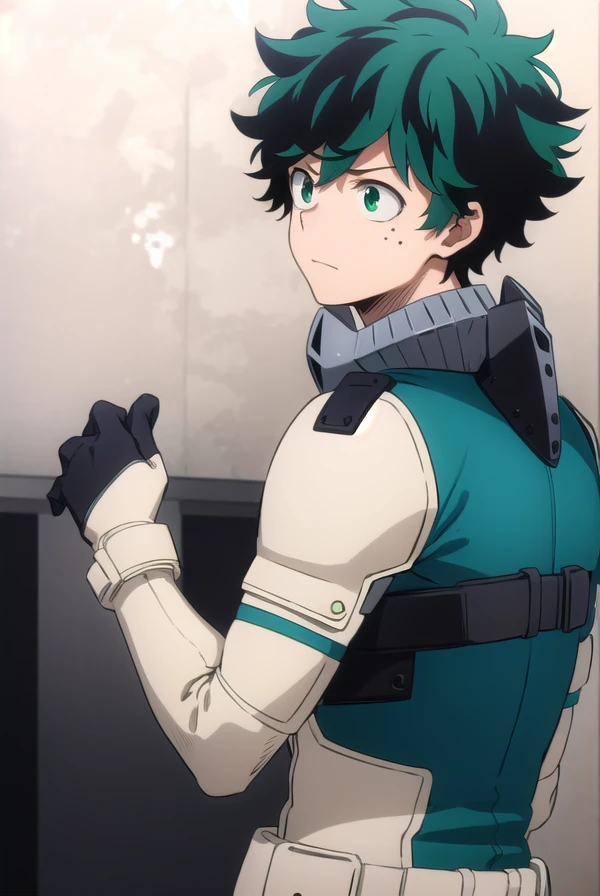 izukumidoriya, <lora:izuku midoriya s3-lora-nochekaiser:1>,
izuku midoriya, midoriya izuku, short hair, (green eyes:1.3), male focus, green hair, messy hair, freckles,
BREAK gloves, belt, white gloves, bodysuit, mask, green bodysuit,
BREAK outdoors,
BREAK ,
BREAK <lyco:GoodHands-beta2:1>, (masterpiece:1.2), best quality, high resolution, unity 8k wallpaper, (illustration:0.8), (beautiful detailed eyes:1.6), extremely detailed face, perfect lighting, extremely detailed CG, (perfect hands, perfect anatomy),