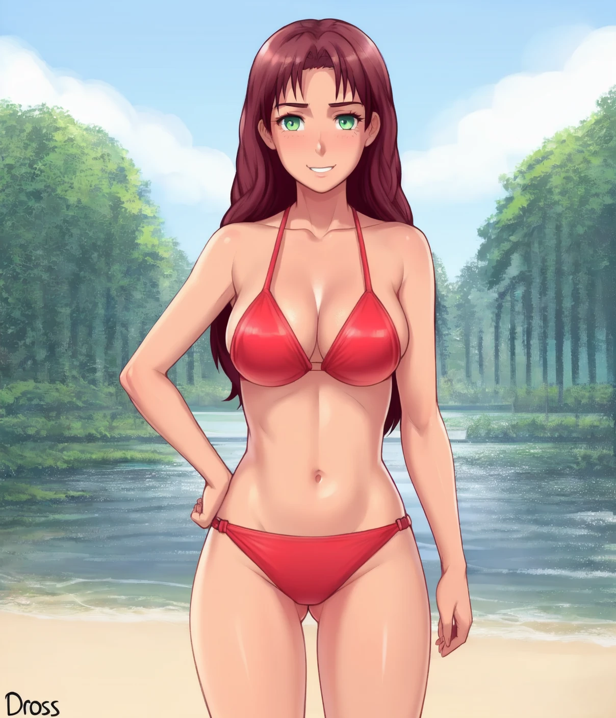 solo,1girl,olga,Green eys,human,swimwear,<lora:Everlasting summer:0.68>,
nature,art by dross,