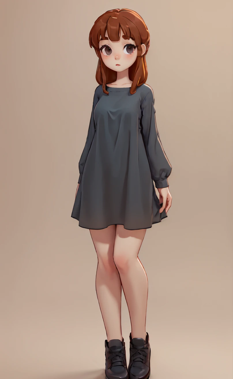 a clay girl standing, casual clothes,dress,  <lora:clay_Style-000002:0.8>