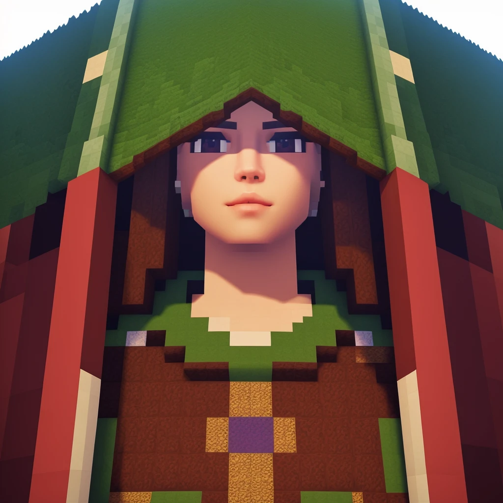 best quality,masterpiece,highly detailed,ultra-detailed, <lora:neg4all_bdsqlsz_V3.5:-1 > <lora:minecraft_last:1> a Canopy in minecraft world ,game cg, 1girl, close-up,
