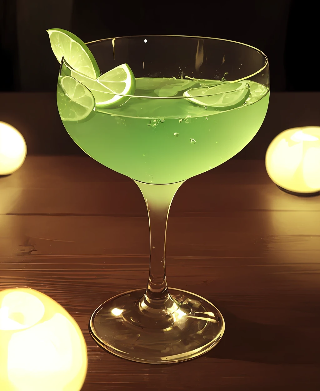 (Photo:1.3), highdetail, (green theme), ((glowing)), cup, no humans, drinking glass, reflection, glass, wine glass, still life, cocktail glass, <lora:Green-Nostalgia:1>, medium intensity lighting, (motion lines:1.3), (masterpiece, best quality, detailed:1.6), (vignette:1.6)