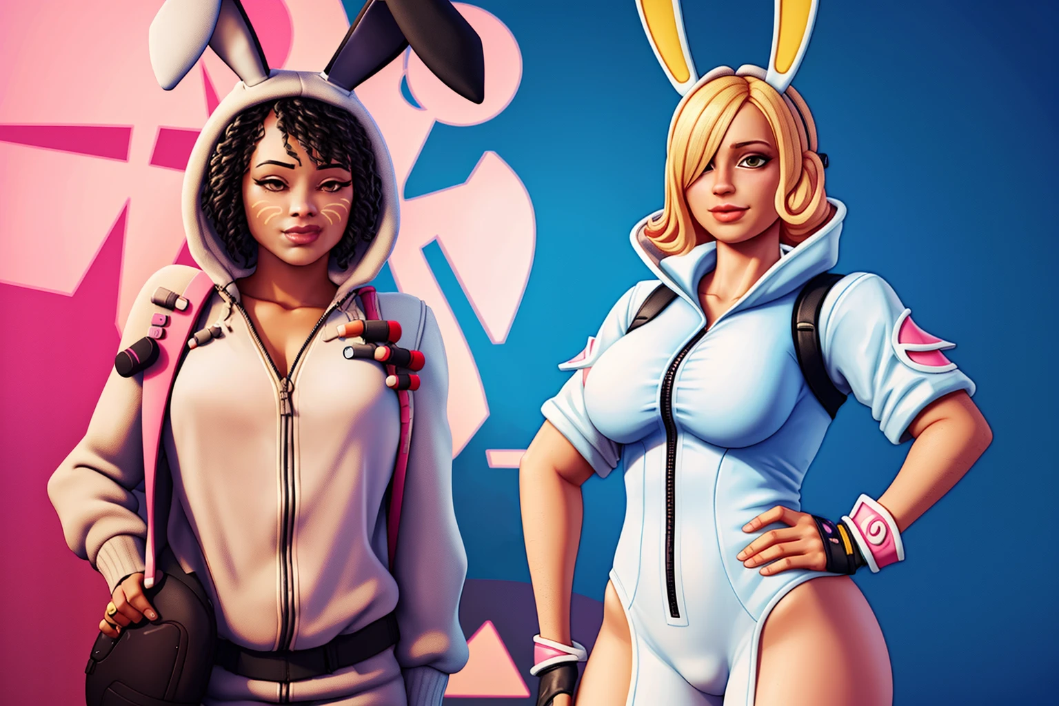 2girls
AND 2girls, black hair, <lora:Bunny BrawlerLunaLoRA:0.8> luna, dressed, bunny, with, ears, and, mask
AND 2girls, blonde hair <lora:Bunny BrawlerPennyLoRA:0.8> penny, dressed, bunny, with, ears