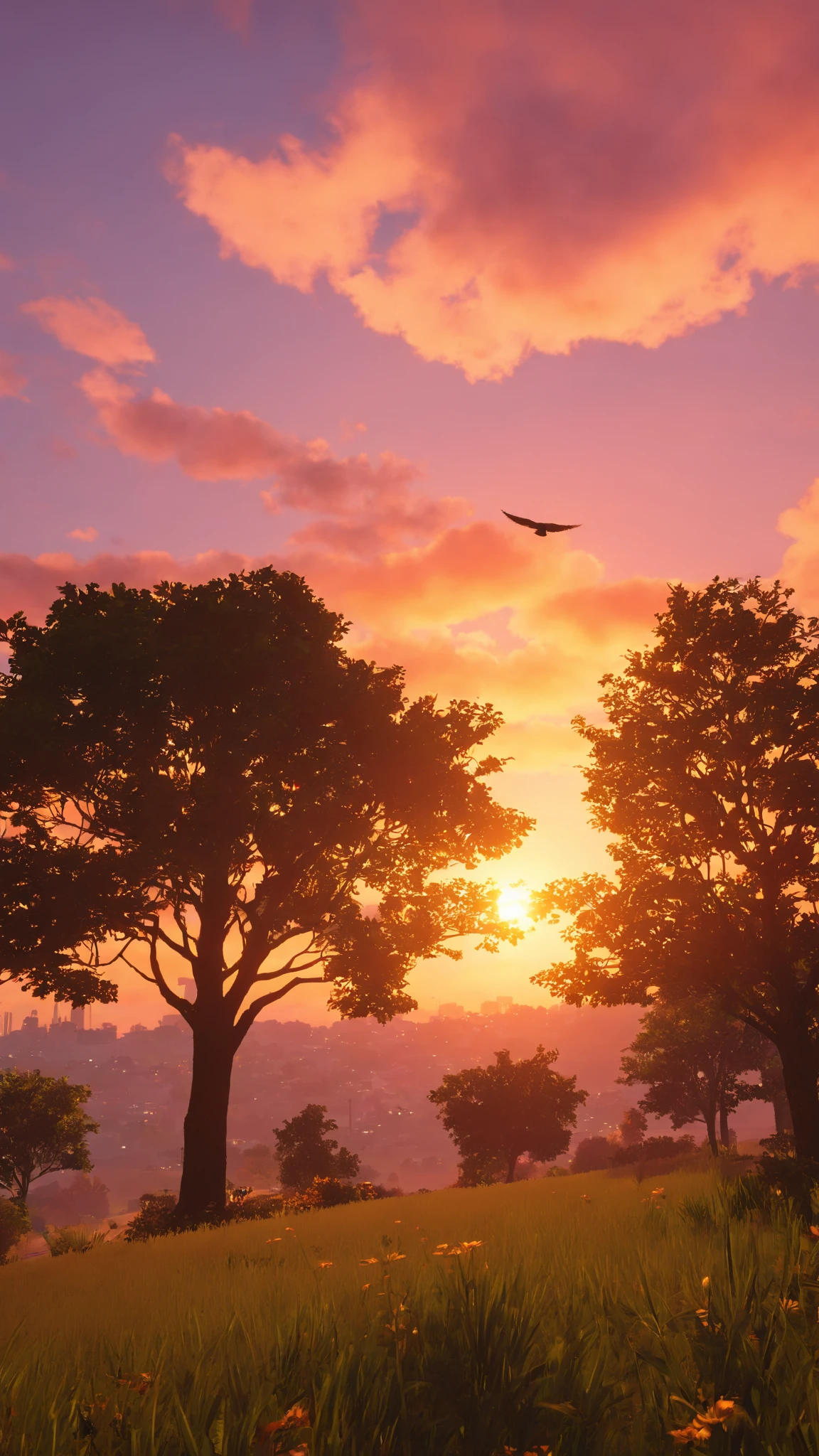 outdoors, sky, cloud, blurry, tree, no humans, bird, scenery, sunset, sun , unreal engine 5 , GTA screenshot<lora:GTA_VI_Style:1><lora:GTA_VI_Style:1><lora:GTA_VI_Style:1><lora:GTA_VI_Style:1>