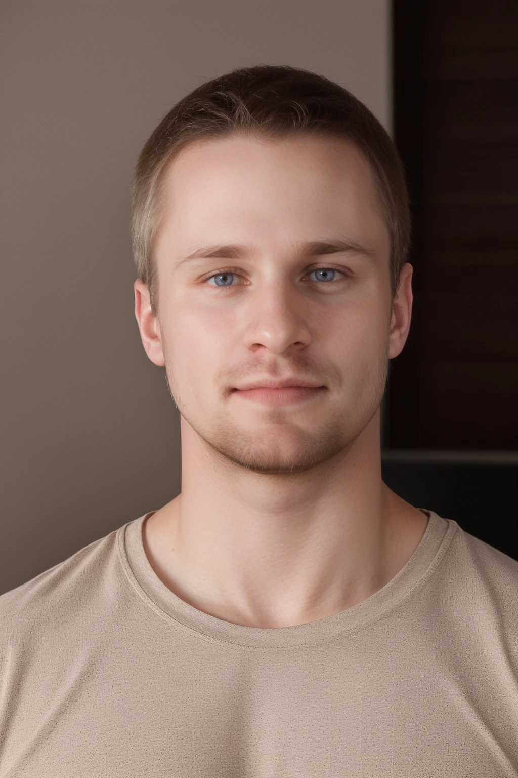 closeup professional photo of male sc_abe <lora:sc_abe-06:0.75> wearing a classic well-fitted crew-neck t-shirt, neutral backdrop, even and flattering lighting, soft diffused lighting, confident and empowering mood, looking at camera, beard epiCPhoto
