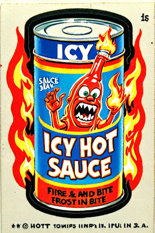 Sticker of a tin of
of Icy Hot Sauce, Fire and Frost in Every Bite, Wacky Packages Style
<lora:Wacky_Packages_TOPPS_Style_XL>
{ Bland-O's Tasteless Cereal, Wacky Packages Style|
Snail-O's Escargot in a Can, Wacky Packages Style|
Shriekin' Shampoo for Scream-Queen Hair, Wacky Packages Style|
Grumblestiltskin's Pickled Grouch Gherkins, Wacky Packages Style|
Clamouflage Invisible Seafood Chowder, Wacky Packages Style|
Quacktastic Duck Tape for Beak Repairs, Wacky Packages Style|
Crunchy Munchkins Leprechaun-Sized Snack, Wacky Packages Style|
Noodle-Noodle Brain-Teaser Pasta, Wacky Packages Style |
Bizarro Baked Beans, the Musical Fruit, Wacky Packages Style |
of Icy Hot Sauce, Fire and Frost in Every Bite, Wacky Packages Style}
<lora:Wacky_Packages_TOPPS_Style_XL>