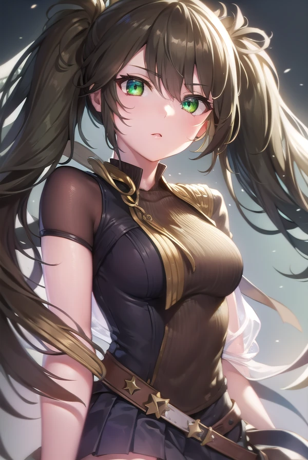 hmsyork, <lora:hms york v2-lora-nochekaiser:1>,
hms york, long hair, brown hair, hair ornament, (green eyes:1.3), twintails,
BREAK skirt, thighhighs, gloves, short sleeves, pleated skirt, shoes, black gloves, black thighhighs, miniskirt, black skirt, turret, cannon, anchor, rigging,
BREAK ocean,
BREAK looking at viewer, (cowboy shot:1.5),
BREAK <lyco:GoodHands-beta2:1>, (masterpiece:1.2), best quality, high resolution, unity 8k wallpaper, (illustration:0.8), (beautiful detailed eyes:1.6), extremely detailed face, perfect lighting, extremely detailed CG, (perfect hands, perfect anatomy),