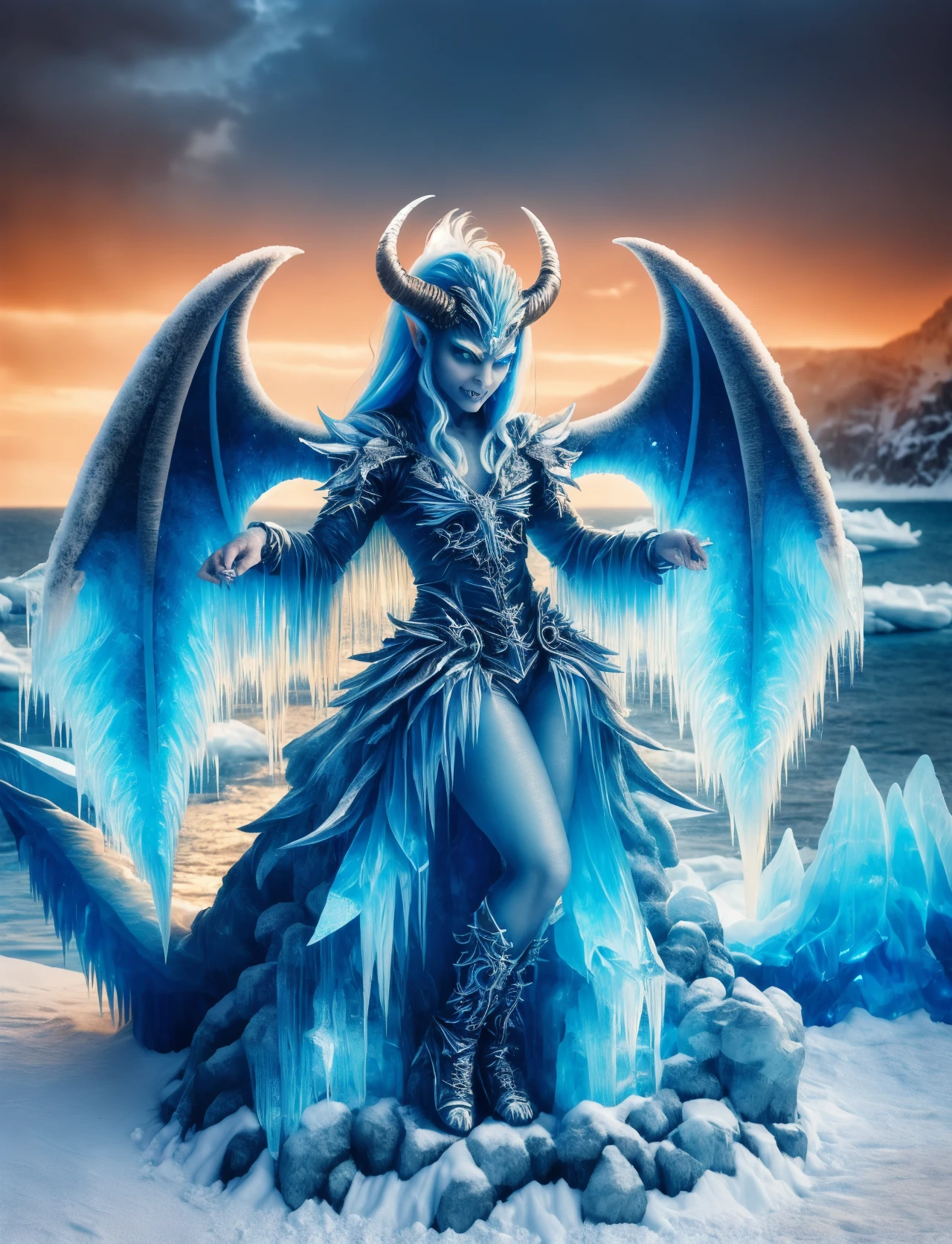 digital art, semi realistic hyper detailed masterpiece, dynamic, awesome quality,DonMGl4c14l, imp, small, mischievous supernatural humanoid creature, impish features, horns, pointed ears, sharp teeth, bat like leathery wings, fiery glowing eyes, clawed hands and feet, tail, red to dark shaded skin, trickster, servant of a higher power, prone, phantasmagoric,gourmet,hallucinatory,cultural identity,mossy ground,rippling,chilling,maritime activities,workload,splitting, <lora:DonMGl4c14l-000008:1>