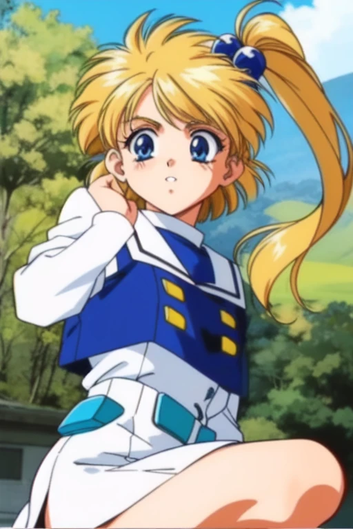 <lora:PulesiaZenosakis:0.8> PulesiaZenosakis, blue eyes, blonde hair, ãhair bobbles, short hair, side ponytail,ãhair ornament, loose socks, socks, skirt, shoes, 1girl. soro, upper body
1990s \(style\), anime, retro artstyle, anime_screencap, animated gif, mp4 ,video, animated,