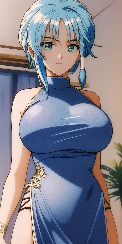 <lora:aoi_karinV2:1> aoi_karin, huge_breasts, standing, solo, china_dress,, masterpiece, best quality, detailed face, detailed eyes, highres,