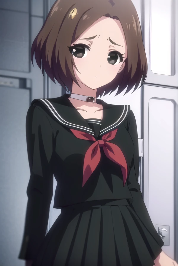 rikamakiba, <lora:rika makiba ova-lora-nochekaiser:1>,
rika makiba, short hair, brown hair, bow, (black eyes:1.5), ahoge, hair bow,
BREAK skirt, thighhighs, long sleeves, school uniform, serafuku, choker, black thighhighs, black skirt, collar, zettai ryouiki, black serafuku,
BREAK indoors, classroom,
BREAK looking at viewer, (cowboy shot:1.5),
BREAK <lyco:GoodHands-beta2:1>, (masterpiece:1.2), best quality, high resolution, unity 8k wallpaper, (illustration:0.8), (beautiful detailed eyes:1.6), extremely detailed face, perfect lighting, extremely detailed CG, (perfect hands, perfect anatomy),