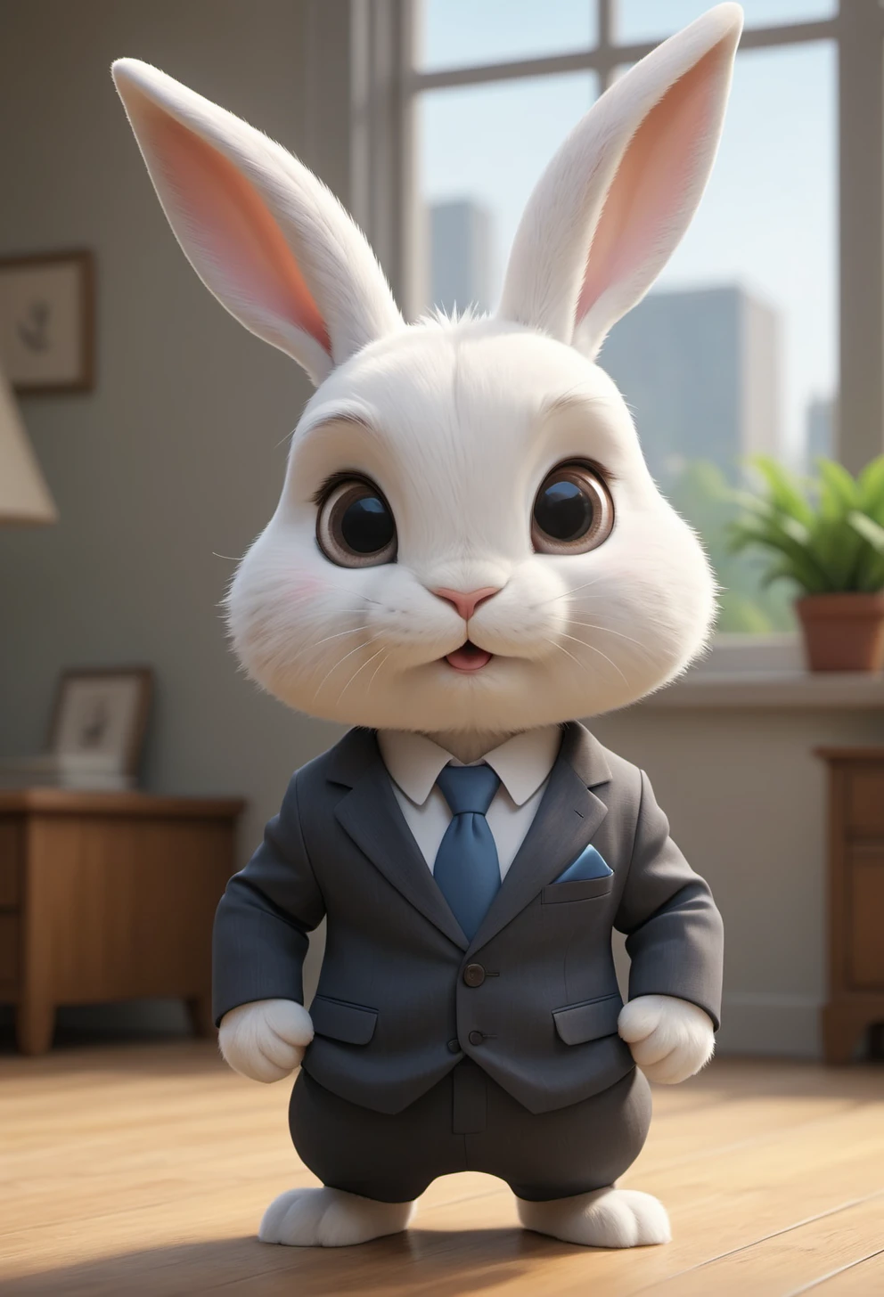 RCNZ_SDXL_Style cartoon of a small bunny. He is wearing a suit. masterpiece, ultra-quality, hyperrealistic, RAW photo, highly detailed, 4k, medium shot, cinematic, natural texture, action shot, natural light <lora:RCNZ_SDXL_Style-000010:0.4> <lora:add-detail-xl:1.5>