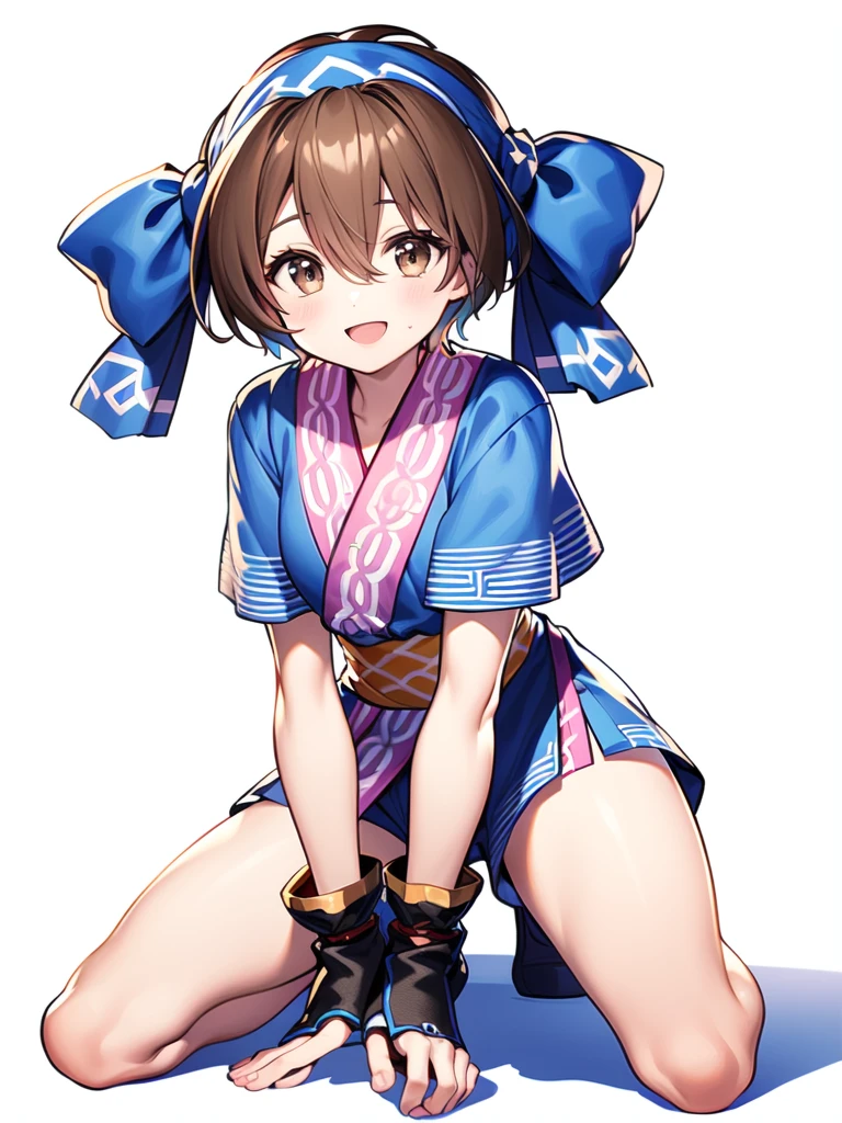 <lora:Rimururu:1> Rimururu, solo, 1girl, white background, smile, open mouth, gloves, simple background, shorts, full body, v, looking at viewer, :d, fingerless gloves, kneeling, white shorts, blush, shoes, hair between eyes, ainu clothes, squatting
((((masterpiece)))), high quality, very_high_resolution, large_filesize, full color, masterpiece, best quality,4k,8k,