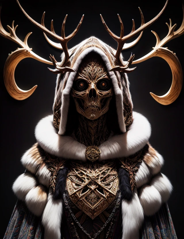 hyper detailed masterpiece, dynamic, awesome quality, DonMR31nd33r, female lich, undead wizard, mummified appearance, regal robes, wand, glowing eye sockets, no life, no flesh, aura of necromancy. immortality, dark rituals, powerful, malevolent, ancient formidable spellcaster, necromancy, dark magic <lora:DonMR31nd33r:0.8>