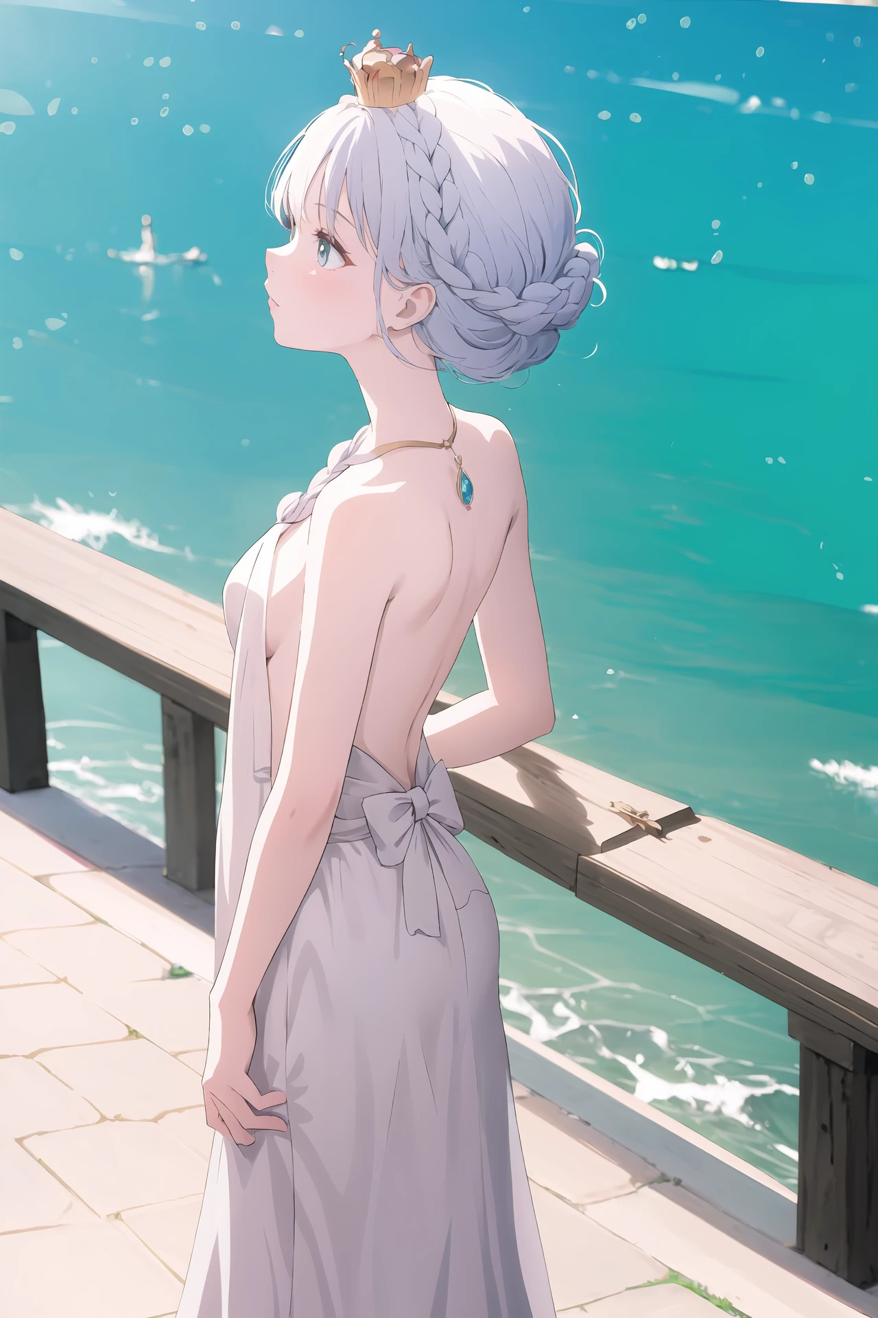 best quality,masterpiece,highres,1girl,solo,
crown braid,jewelry,nude,looking away,200mm,jetty,
dynamic_angle,
<lora:onlysimple_v2.03:1>,