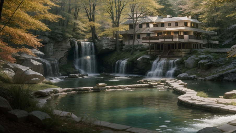 fallingwater house, (mantoinette1:0.8)