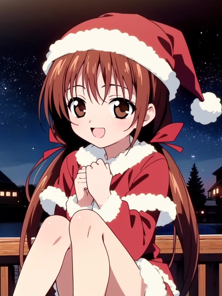 <lora:HayamiAyumi:0.8> HayamiAyumi, brown hair,ãtwintails, brown eyes, long hair,ãChristmas, SantaClaus, hat, night, starry sky, sitting, smile, open mouth,
((((masterpiece)))), high quality, very_high_resolution, large_filesize, full color, 2005s \(style\), anime, anime_screencap, animated gif, mp4 ,video, animated,