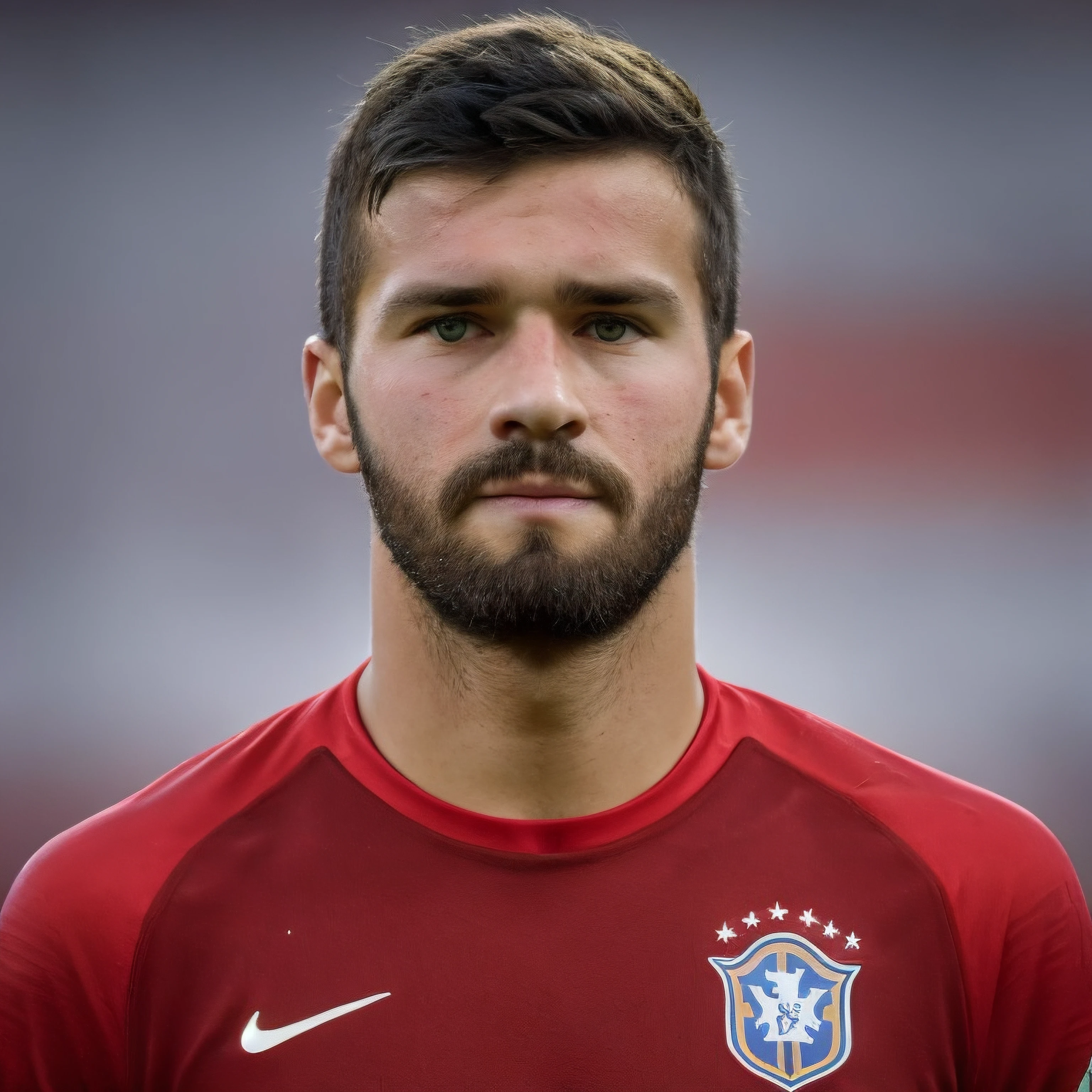male, face, neck, shoulder, realistic, photo, ultra quality, <lora:Alisson Becker:0.75>, looking at the camera, 30-year-old man, soccer, player