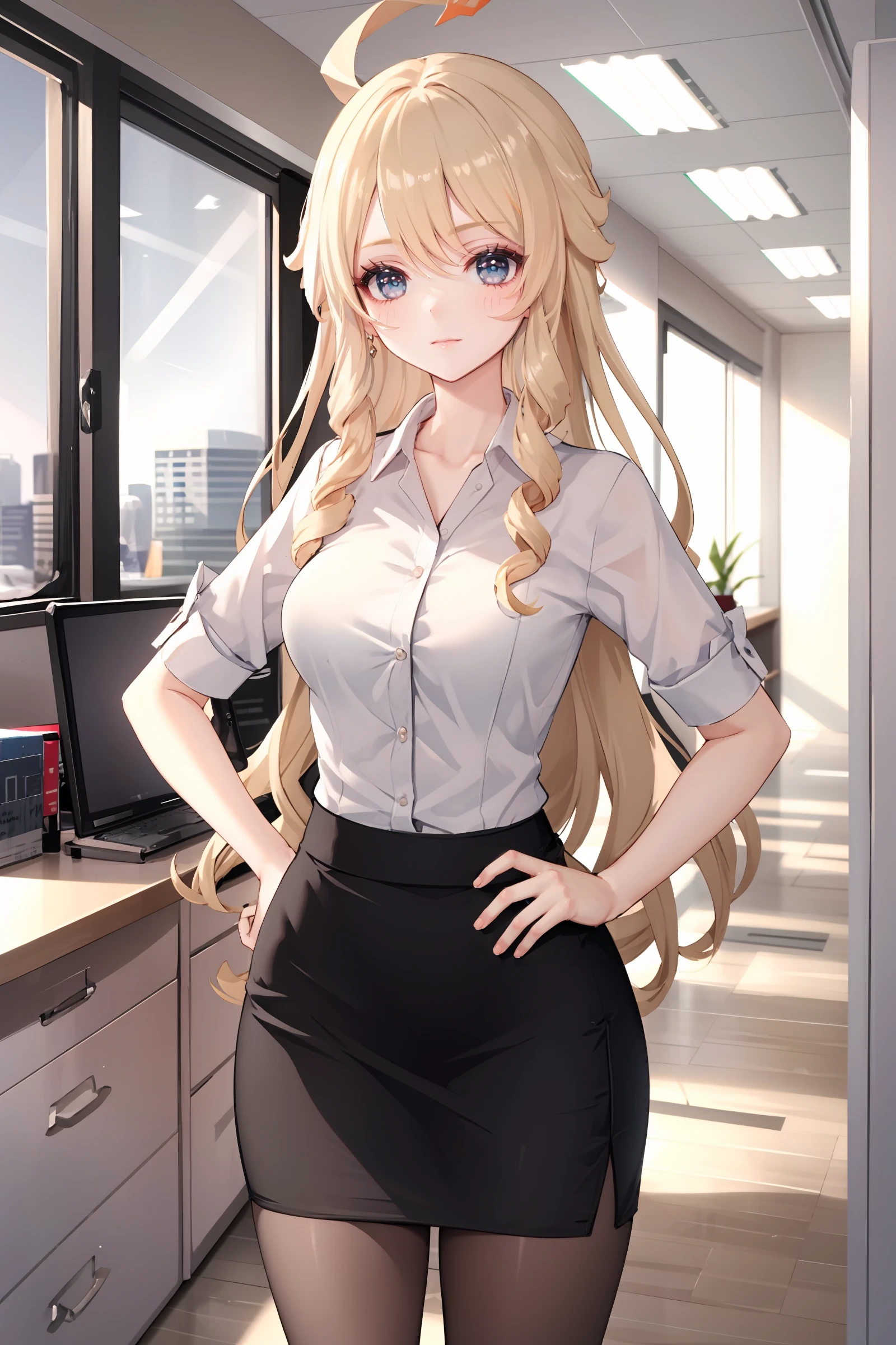 1girl, Table hump, rubbing the perineum, white  shirt, pencil skirt, office, white panty, skirt lift, strap, a table, high ground, multiple boys,Liquid, Thought-provoking,, Masterpiece, Best Quality, Highly detailed