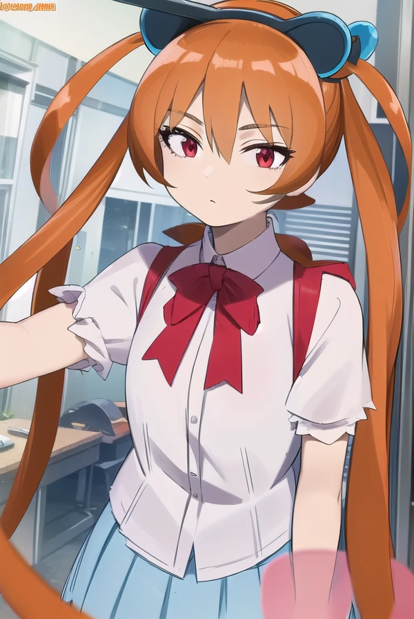 alisasoutherncross, <lora:alisa southernrcross movie-lora-nochekaiser:1>,
alisa southerncross, long hair, hair ornament, animal ears, twintails, (red eyes:1.3), cat ears, orange hair,
BREAK skirt, shirt, bow, white shirt, short sleeves, wings,
BREAK looking at viewer, (cowboy shot:1.5),
BREAK <lyco:GoodHands-beta2:1>, (masterpiece:1.2), best quality, high resolution, unity 8k wallpaper, (illustration:0.8), (beautiful detailed eyes:1.6), extremely detailed face, perfect lighting, extremely detailed CG, (perfect hands, perfect anatomy),