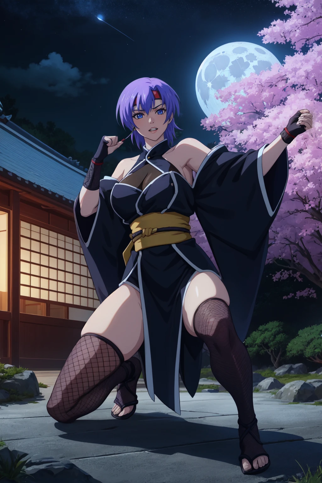 Best quality, masterpiece, highly detailed, more realistic, high definition, Konan Naruto, orange eyes,akatsuki bikini,mature star, realistic breasts, beautiful body, bikini akatsuki big breasts, big ass, short purple hair, woman dancing in the forest, forest in ancient russia, night,lingerie, historical site, antique dress, seduction, make an erotic face, make an erotic face, moonless night, moonless night, blood moon, too little light, too dark, too dark, no light, fog