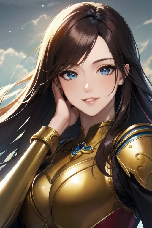 ((masterpiece)), ((best quality)), (ultra-detailed), absurdres, extremely detailed CG unity 8k wallpaper, Official Art, beautiful face, detailed hands, expressive eyes, upper body, close up, solo, scenery, illustration, dramatic lighting, standing, arm at side, seductive smile, parted lips, 1girl, lady, ((masterpiece)), , absurdres, HDR, <lora:GoodHands-beta2:1>