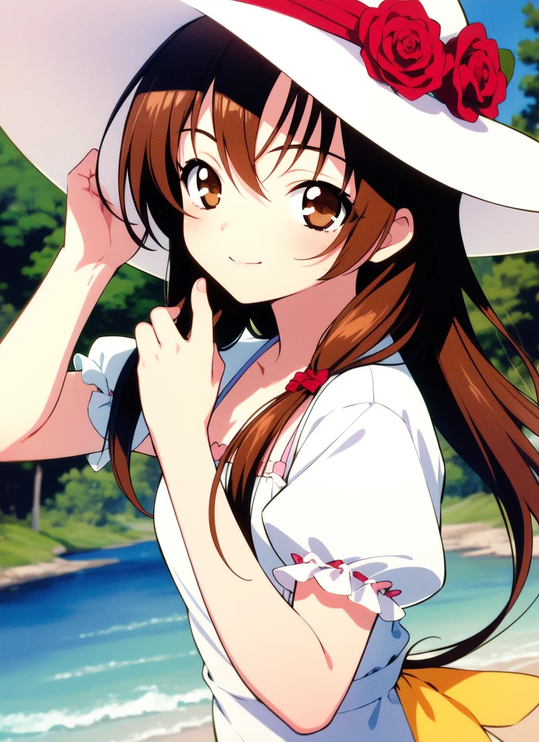 <lora:HayamiAyumi:0.8> HayamiAyumi, 1girl, solo, hat, brown hair, brown eyes, flower, long hair, smile, sun hat, hat flower, rose, dress, 
((((masterpiece)))), high quality, very_high_resolution, large_filesize, full color