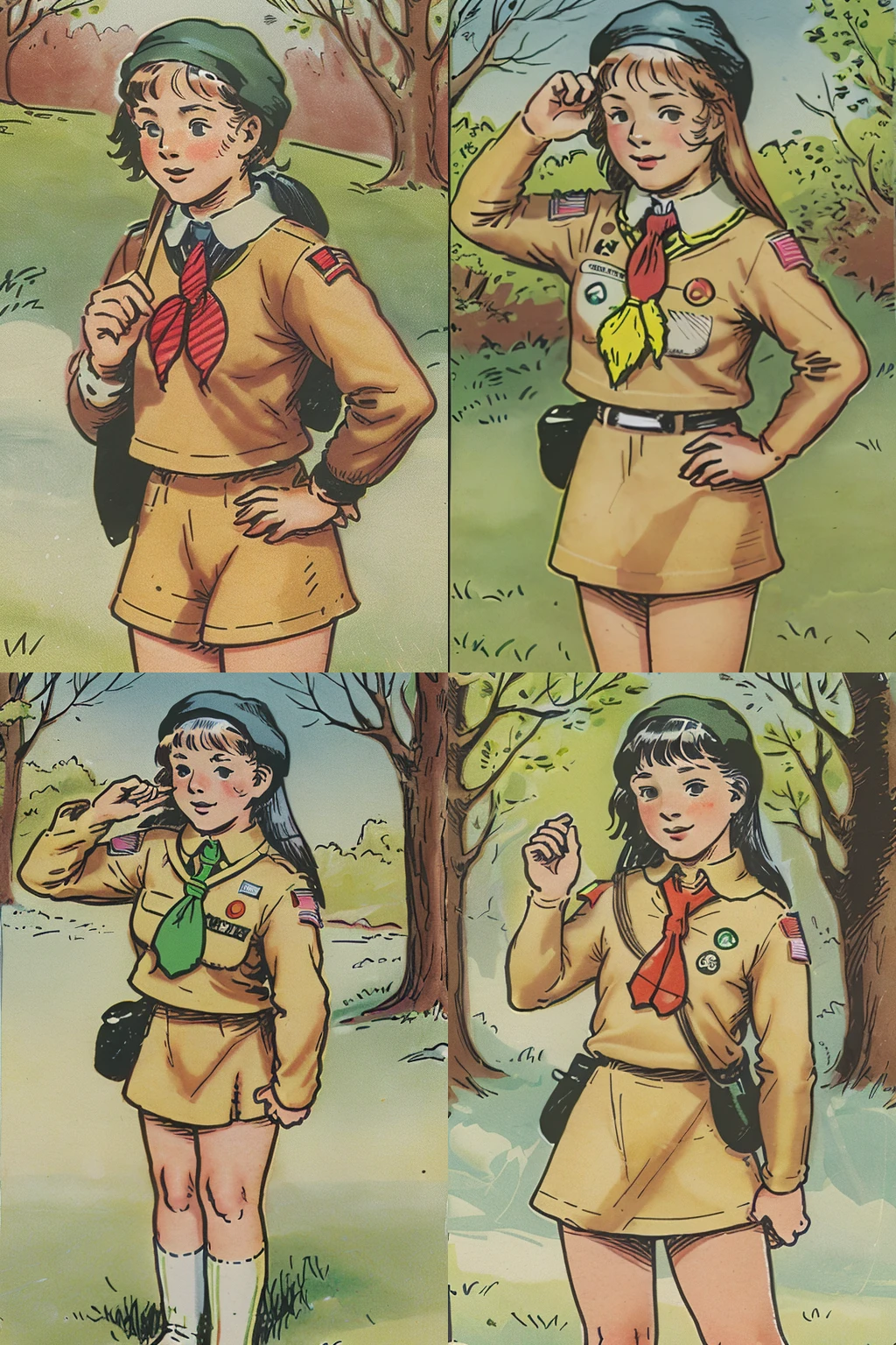 <lora:alfredbestall:1> bestall, a girl scout