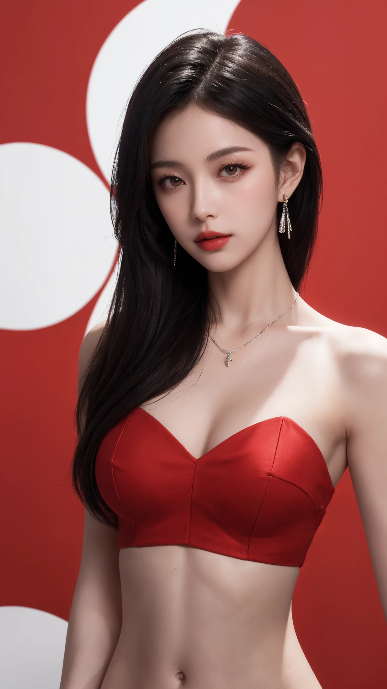 (masterpiece, best quality:1.4),thin lips,(Bright red lipstick:0.75),