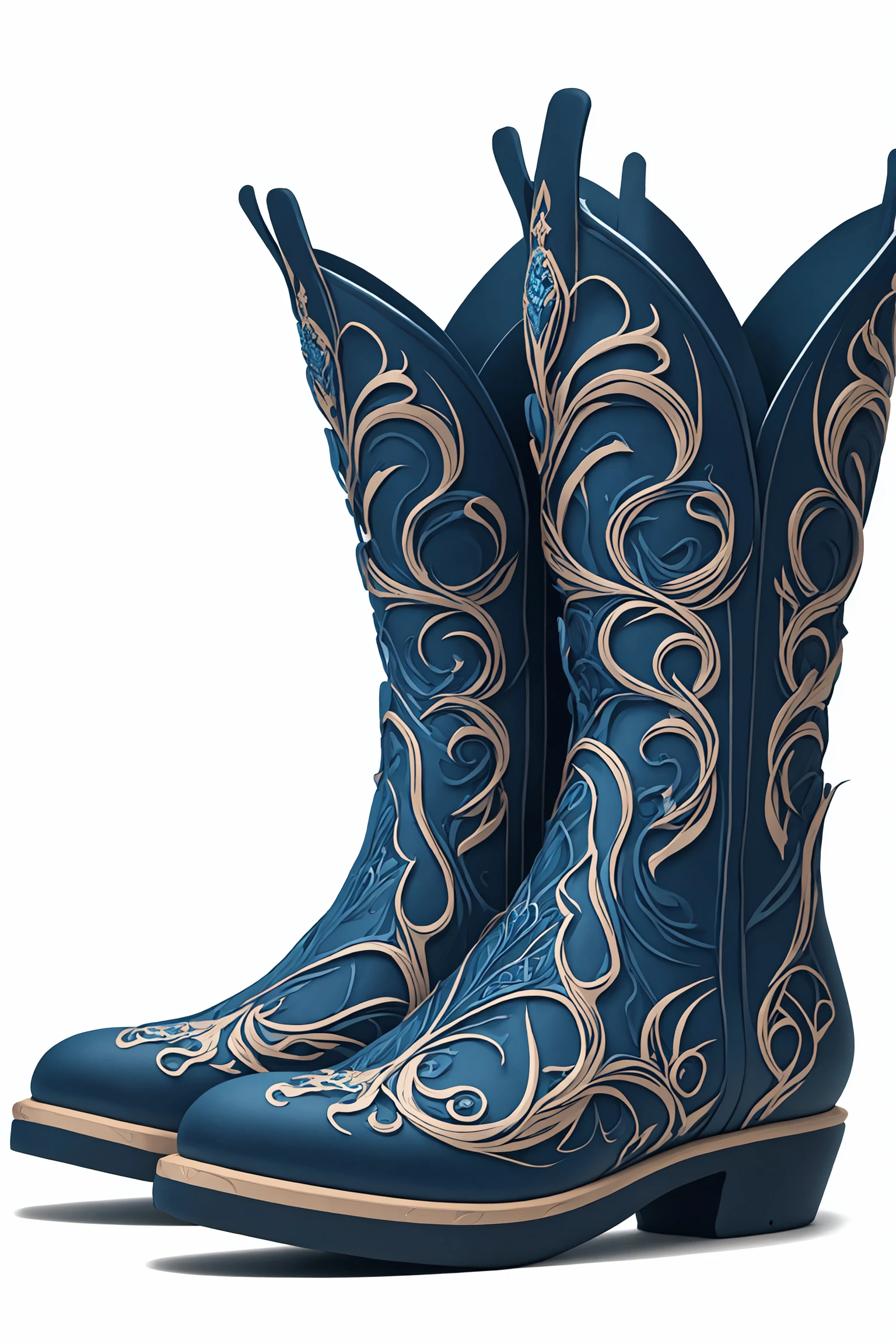 a photo of ornamented pair of boots in EPEpochElvesStyle, hyper detailed masterpiece,ghibli, lineart, color splash, dynamic, awesome quality, <lora:EPEpochElvesStyle:.8>