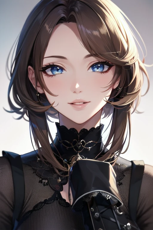 ((masterpiece)), ((best quality)), (ultra-detailed), absurdres, extremely detailed CG unity 8k wallpaper, Official Art, beautiful face, detailed hands, expressive eyes, upper body, close up, solo, scenery, illustration, dramatic lighting, standing, arm at side, seductive smile, parted lips, 1girl, lady, ((masterpiece)), , absurdres, HDR, <lora:GoodHands-beta2:1>