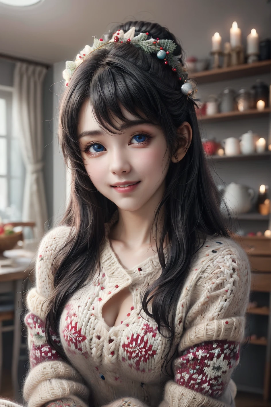 male,beautiful_mistake-6500(masterpiece, best quality:1.2), christmassweater, christmas, solo,guy, smile, looking at viewer, male, detailed eyes, sweater, long sleeves, <lora:world_christmassweater-20:1.0>