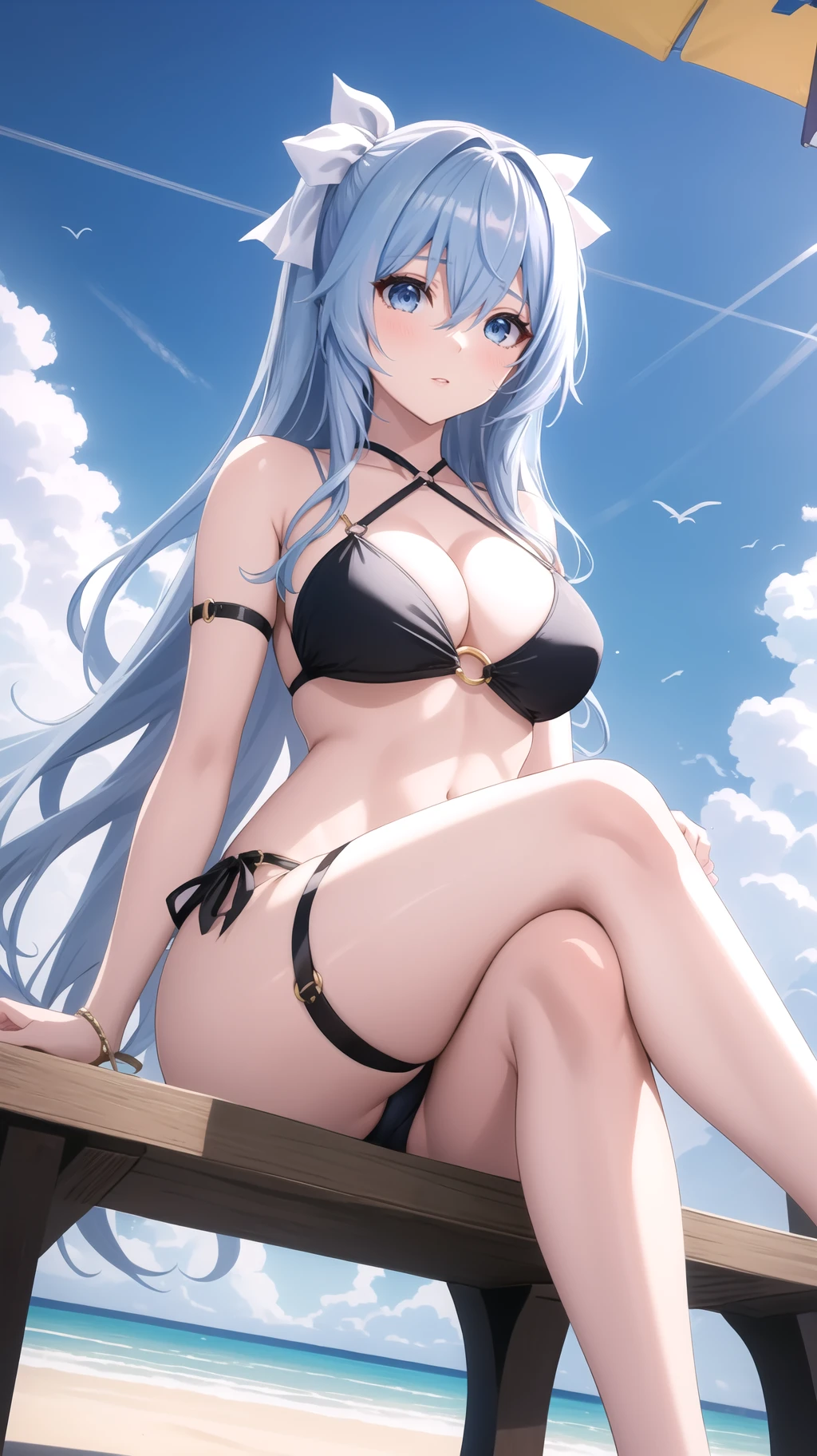 Silver-haired girl drawn in high resolution Japanese anime style、whole body、Women in white bikinis taking photos on a deserted beach, model bikini, , Young and cute gravure idol, Posing together in bras, Russian and Japanese mix, sakimichan, Asian woman, Wear a swimsuit, that'that'that'that'that'that'that'that'that'that'that'that'that'that'that'that'that'that'that'It's hot with the shining sun, Japanese Model, Cute Core, sakimichan hdri, Young Gravure Idol, Chubby