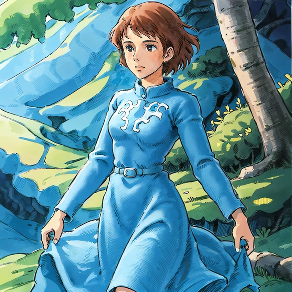 <lora:NausicaaC002:0.7>,
NausicaaC,1girl,
blue dress,
fungal forest,