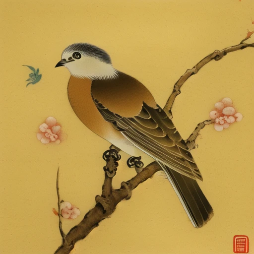 <lora:SDHNHï¼ganshiba):1>Song Dynasty flower and bird painting, raw rice paper, (highest quality, masterpiece, art, Chinese painting, line drawing, line drawing, extreme details) (clear paws) (clear eyes) (clear feathers) (ink and wash artistic conception) (rendering) (blank)
