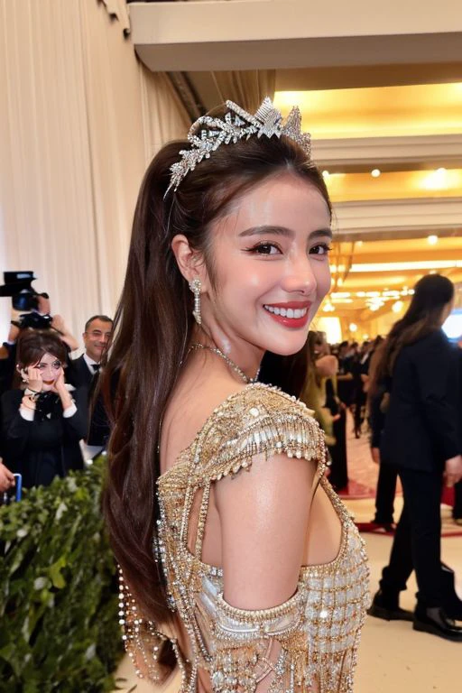 sharon, attending met gala, happy face,  <lora:Celeb_Lim Qin Sharon:0.75>, , masterpiece, (best quality:1.2), [:intricate details:0.2],