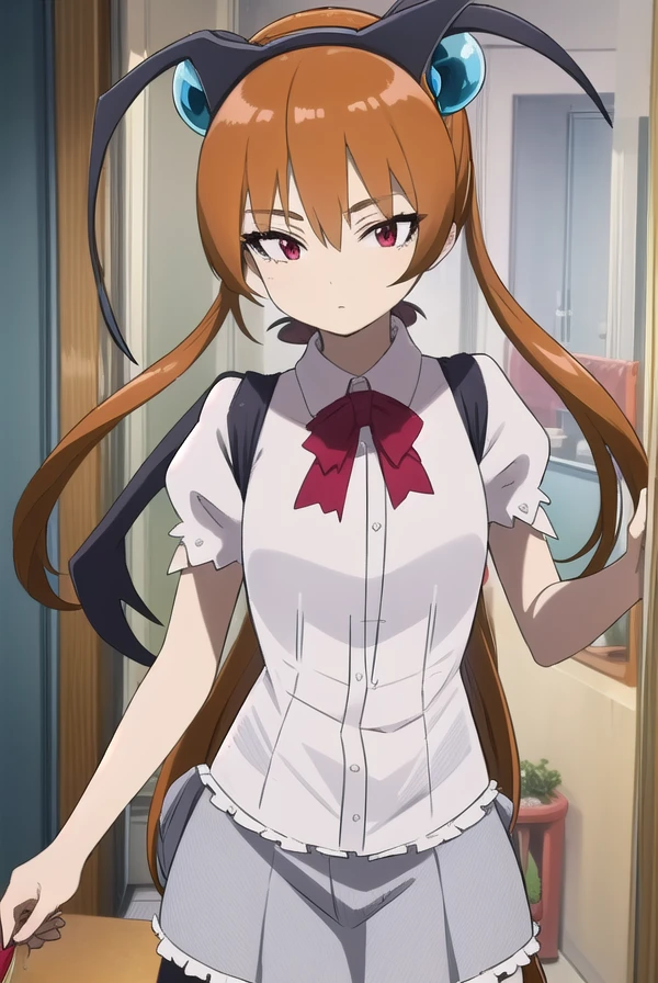 alisasoutherncross, <lora:alisa southernrcross movie-lora-nochekaiser:1>,
alisa southerncross, long hair, hair ornament, animal ears, twintails, (red eyes:1.3), cat ears, orange hair,
BREAK skirt, shirt, bow, white shirt, short sleeves, wings,
BREAK looking at viewer, (cowboy shot:1.5),
BREAK <lyco:GoodHands-beta2:1>, (masterpiece:1.2), best quality, high resolution, unity 8k wallpaper, (illustration:0.8), (beautiful detailed eyes:1.6), extremely detailed face, perfect lighting, extremely detailed CG, (perfect hands, perfect anatomy),