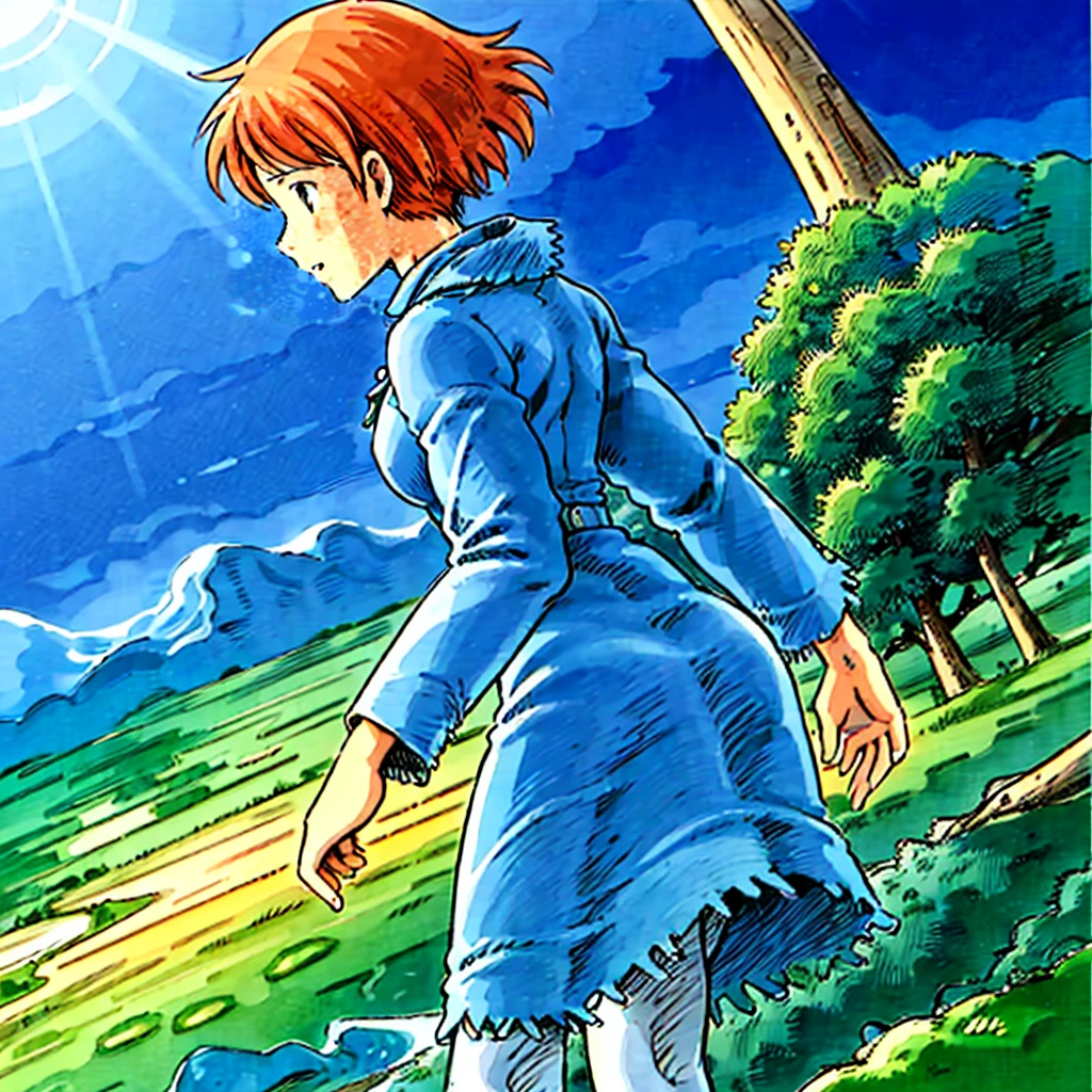 <lora:NausicaaC002:0.7>,
NausicaaC,1girl,
blue dress,
fungal forest,