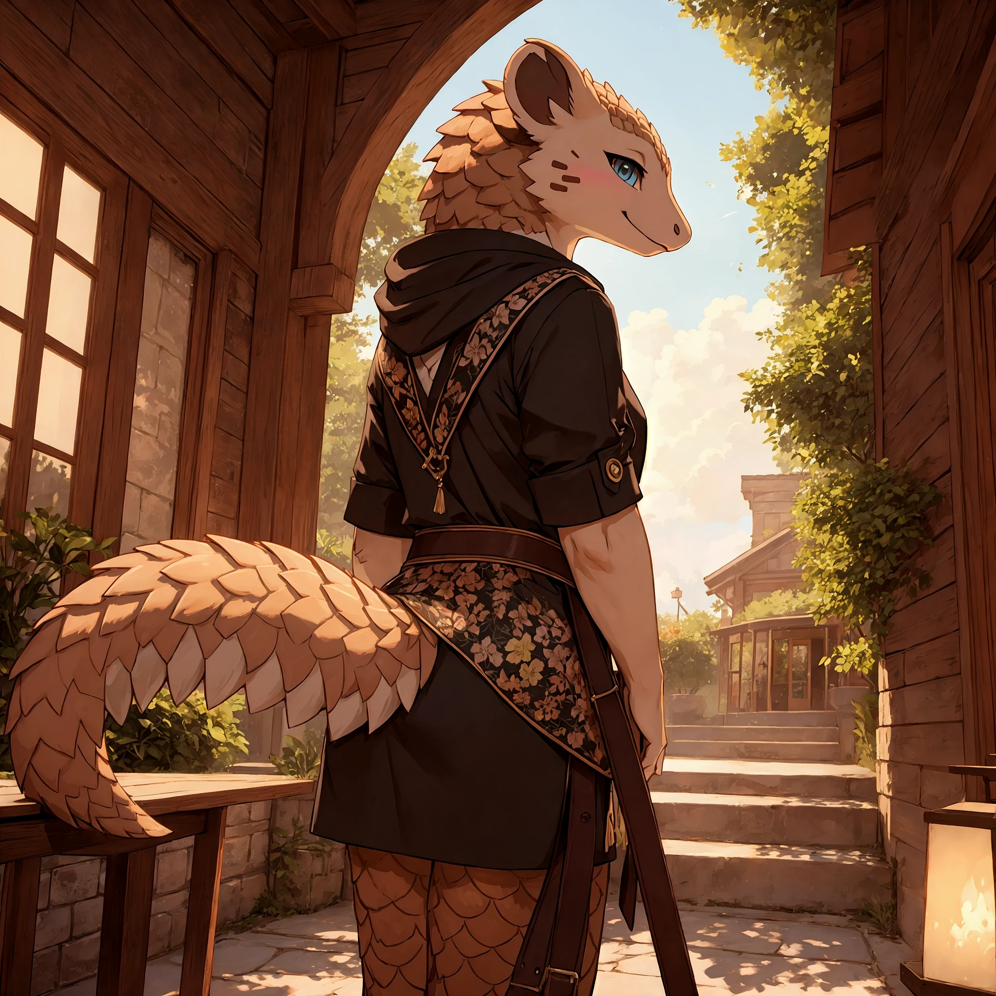 UHD 8k, HDR+, female anthro (Pangolin), intricately detailed, (short_tail)